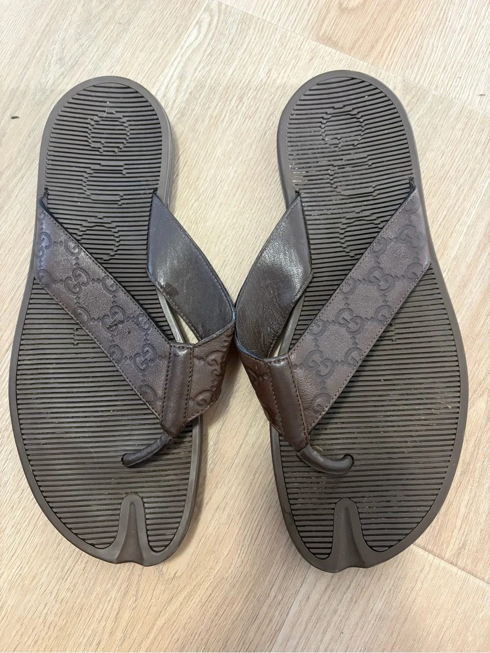 Men's Brown Gucci Flip Flops